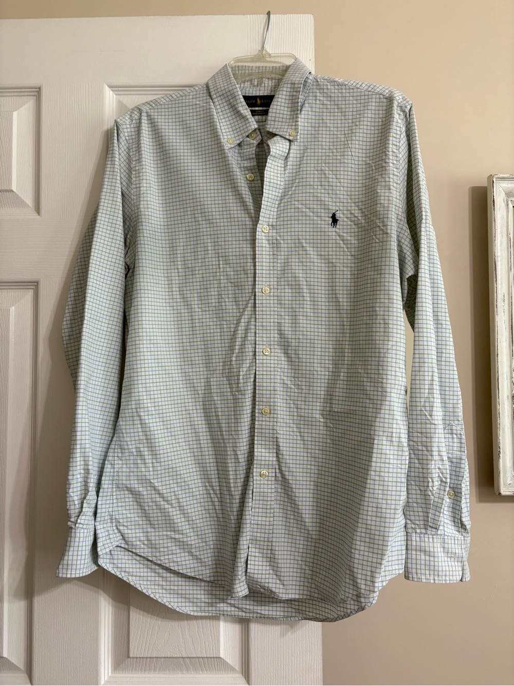Ralph Lauren Men’s Large Slim Fit Performance Plaid Button Down